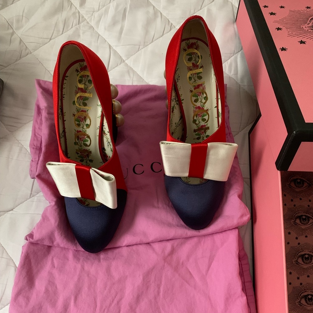 Gucci Luna Studded Block Heels